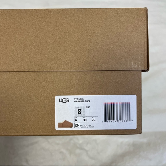 NWT UGG PUMPED SLIDES CHESTNUT BROWN SIZE 8 - Picture 15 of 16